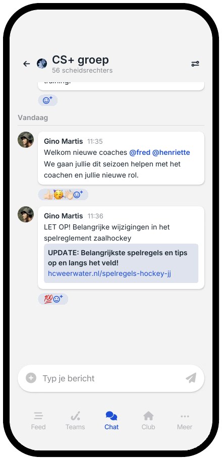 Lulu-groep Scheidsrechters (CS+) op een telefoon