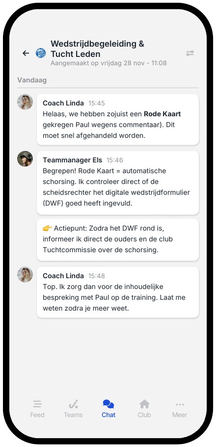 Lulu-groep Wedstrijdbegeleiding & tucht op een telefoon