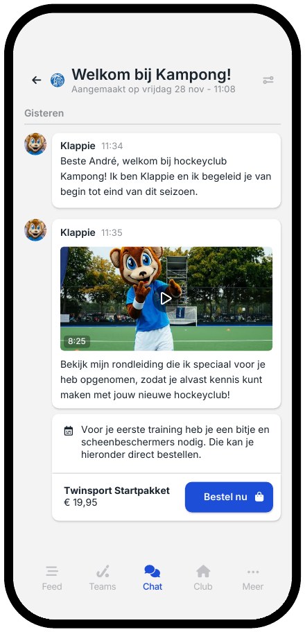 Onboardingbericht voor een nieuw lid in Lulu